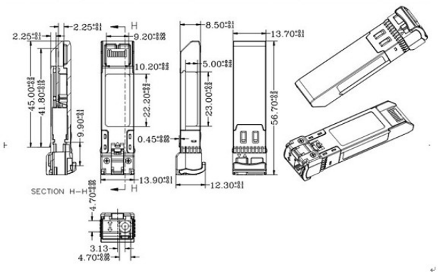 10G-ZR4-80KM 10G BIDI ট্রান্সসিভার মডিউল 80KM 1490nm/1550nm SFP+ STM-64 WDM 8SFP+ SMF 4