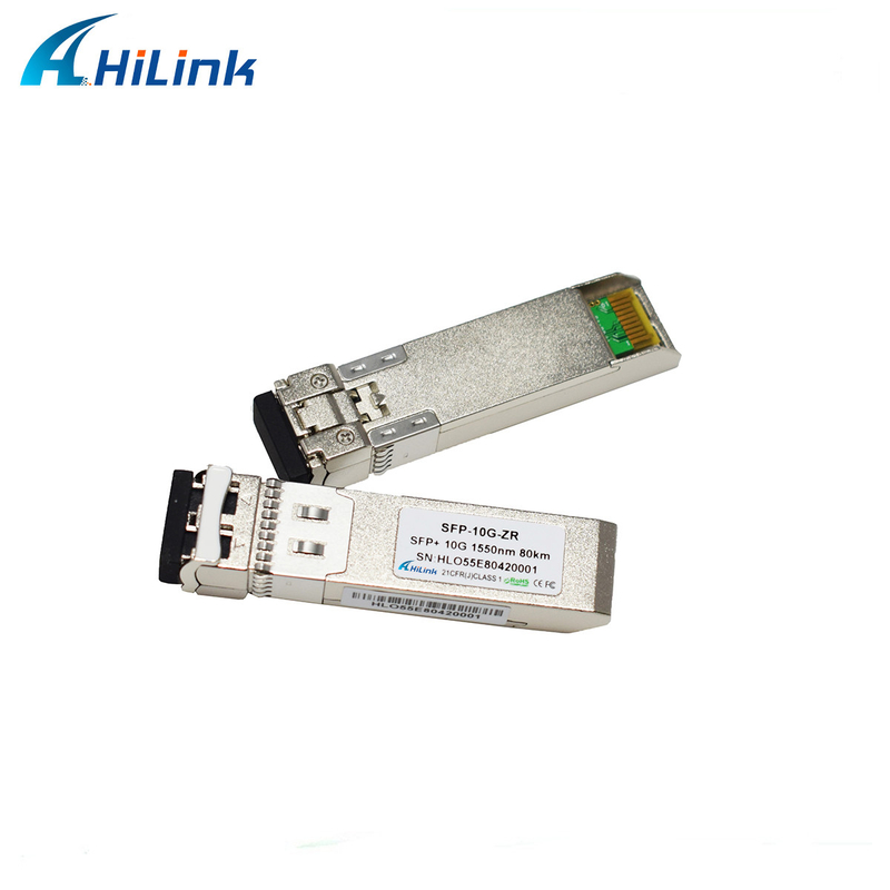 ডুয়াল এলসি সংযোগকারী SFP মডিউল STM-64 10G ZR 80KM 1550nm SMF 10GBASE