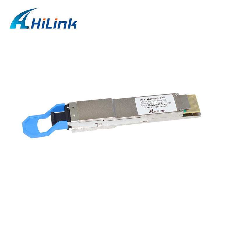 QSFP DD ফাইবার অপটিক ট্রান্সসিভার মডিউল 400G DR4 PAM4 500M SMF 1310nm MPO-12