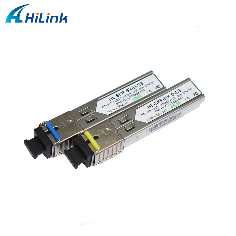 1000BASE 1.25G WDM BIDI SFP+ ট্রান্সসিভার মডিউল 3KM সংযোগকারী 1310nm / 1550nm 3KM SM DOM