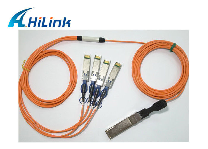 40 Gigabit Ethernet  Active Optical Cable , QSFP To 4 x SFP+ 40G QSFP Cable 20m Length