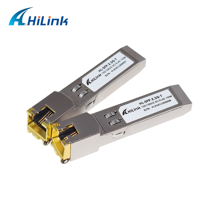 2.5GBASE - T কপার SFP ট্রান্সসিভার মডিউল RJ - 45 100M CAT5 2.5G / 1000 / 100Base-T