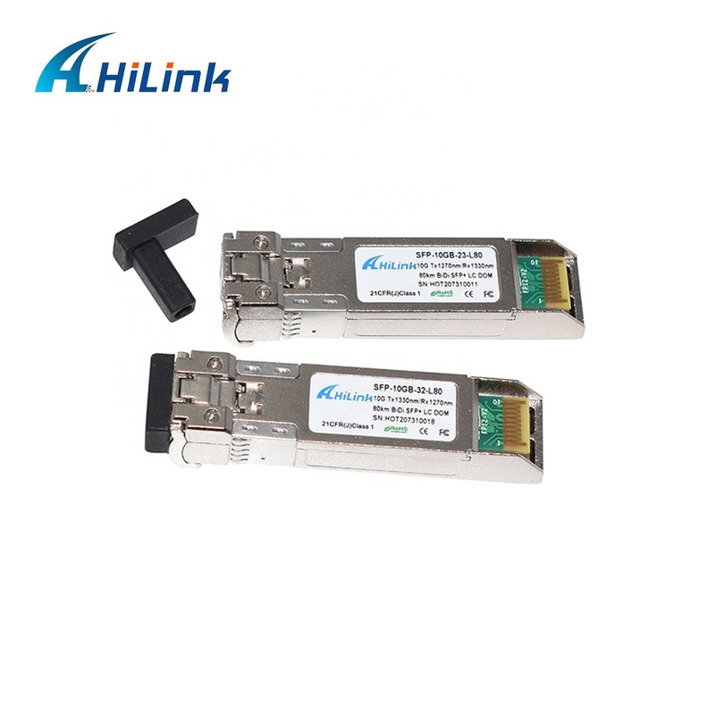 10GBASE BIDI 1490/1550nm SFP+ 10G ইথারনেট ফাইবার অপটিক্যাল ট্রান্সিভার একক SFP+ BIDI 10G 80KM