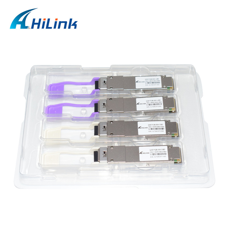 100Gb/s QSFP28 BiDi 80km ট্রান্সিভার হট প্লাগযোগ্য সিম্প্লেক্স এলসি/ইউপিসি ডম অপটিক্যাল ট্রান্সিভার মডিউল