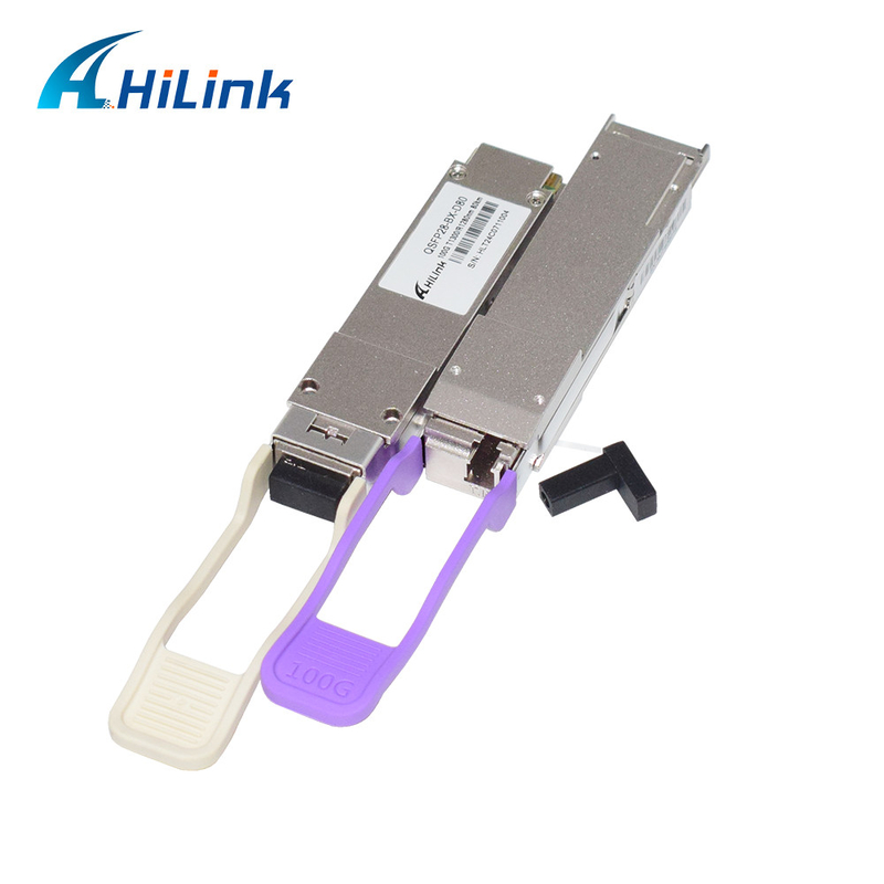 QSFP28 BIDI 1280nm/1300nm 80KM সিম্প্লেক্স এলসি অপটিক্যাল ট্রান্সিভার দীর্ঘ দূরত্বের জন্য একক মোড ডিডিএম