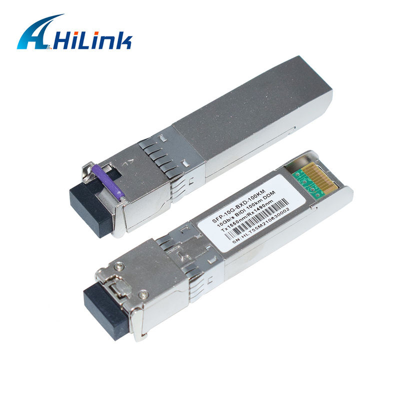 10G SFP+ BIDI 100KM Tx1490nm/Rx1550nm এলসি ফাইবার অপটিক ট্রান্সিভার SFP-10G-BX-100KM
