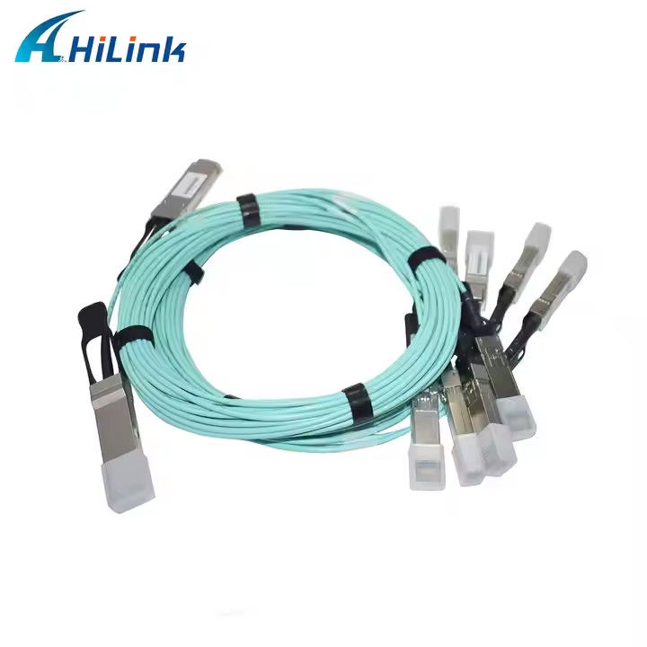 40G QSFP+ 4XSFP AOC ক্যাবল MMF 1M-5M QSFP থেকে 4-SFP+ অ্যাক্টিভ অপটিক্যাল ক্যাবল