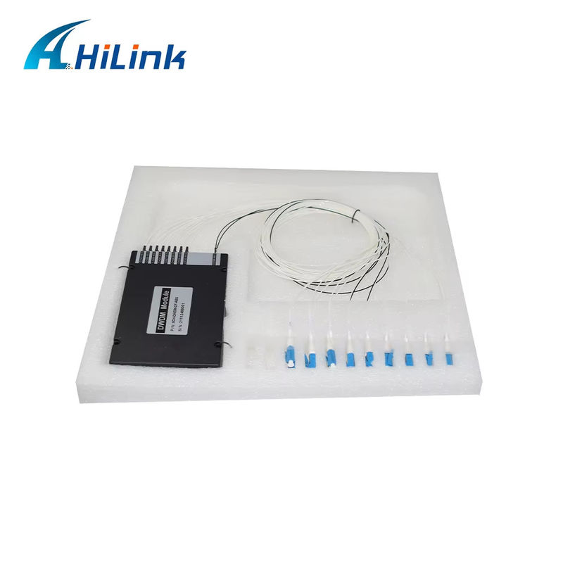 WDM সরঞ্জাম 8CH 100GHZ DWDM MUX Demux ডুয়াল ফাইবার ডুপ্লেক্স LC UPC C ব্যান্ড ABS বক্স