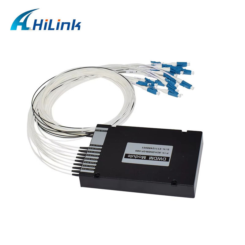 WDM সরঞ্জাম 8CH 100GHZ DWDM MUX Demux ডুয়াল ফাইবার ডুপ্লেক্স LC UPC C ব্যান্ড ABS বক্স