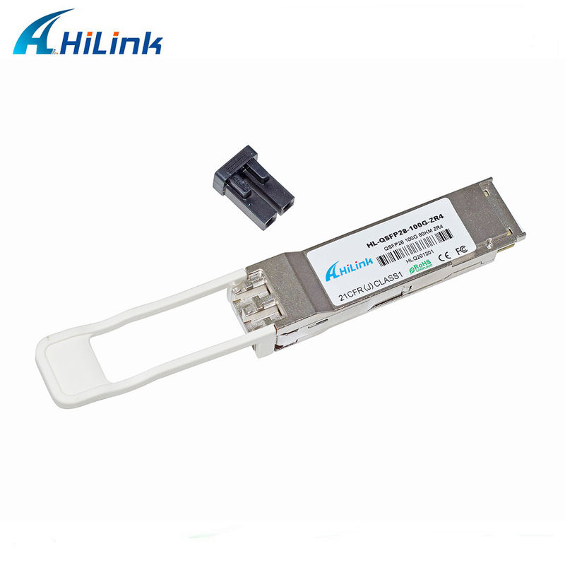 Hilink 100G QSFP28 ZR4 80KM LWDM 1295-1304NM SOA+PIN Duplex LC সংযোগকারী ট্রান্সসিভার মডিউল