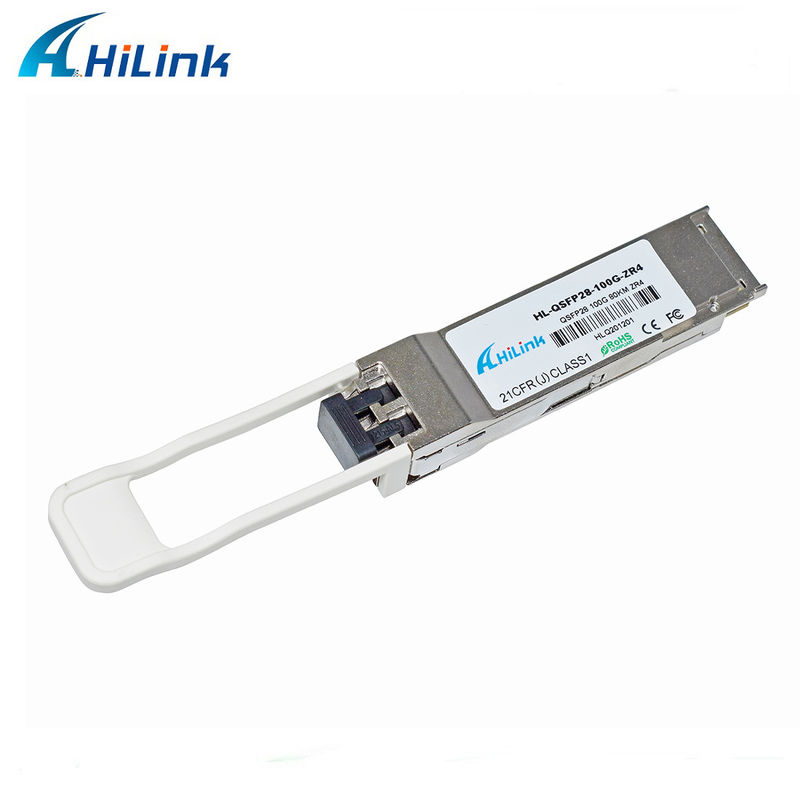 Hilink 100G QSFP28 ZR4 80KM LWDM 1295-1304NM SOA+PIN Duplex LC সংযোগকারী ট্রান্সসিভার মডিউল
