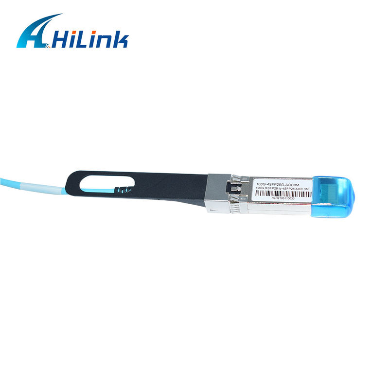 সার্টিফাইড 100G QSFP28 থেকে 4xSFP28 AOC OM3 ব্রেকআউট অ্যাক্টিভ অপটিক্যাল ক্যাবল 1-5m ক্যাবল দৈর্ঘ্য এবং সিই RoHS সার্টিফিকেশন সহ