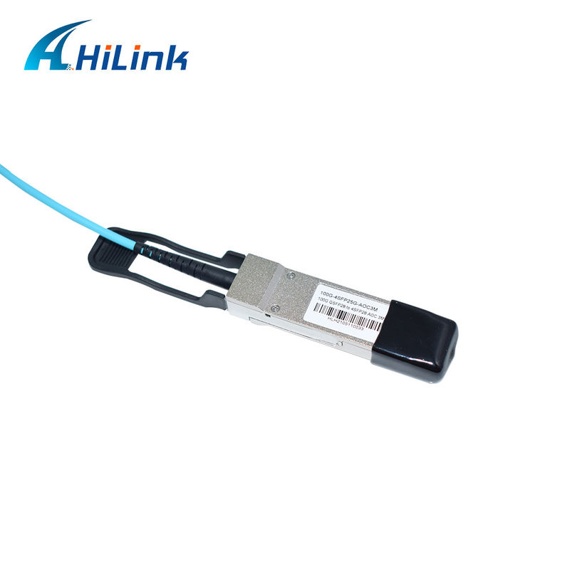 সার্টিফাইড 100G QSFP28 থেকে 4xSFP28 AOC OM3 ব্রেকআউট অ্যাক্টিভ অপটিক্যাল ক্যাবল 1-5m ক্যাবল দৈর্ঘ্য এবং সিই RoHS সার্টিফিকেশন সহ