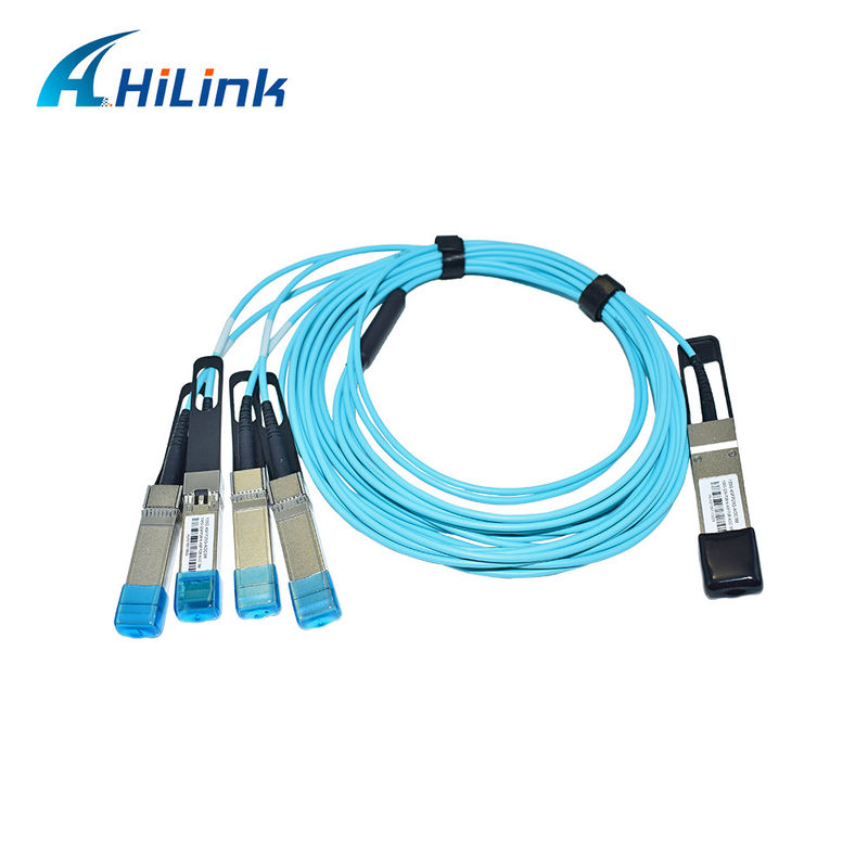 সার্টিফাইড 100G QSFP28 থেকে 4xSFP28 AOC OM3 ব্রেকআউট অ্যাক্টিভ অপটিক্যাল ক্যাবল 1-5m ক্যাবল দৈর্ঘ্য এবং সিই RoHS সার্টিফিকেশন সহ