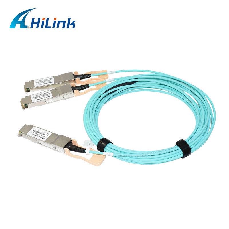 Certified 200G QSFP56 to 2*QSFP28 2*100G Active Optical Cable AOC Solution for Data Transmission in Extreme Temperatures