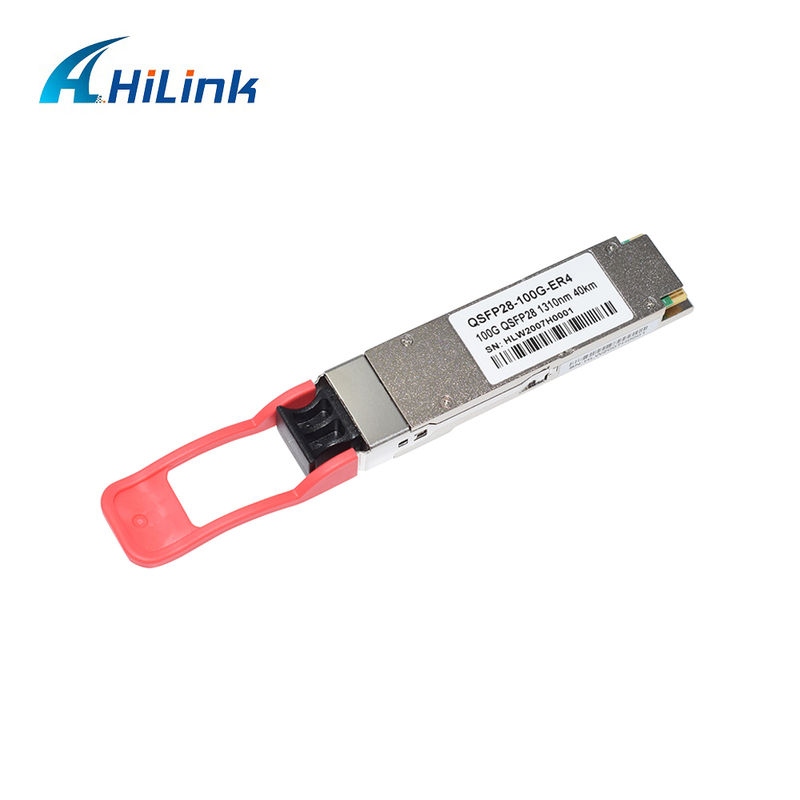 100Gb/s QSFP28 ER4 অপটিক্যাল ট্রান্সসিভার মডিউল 40KM হট প্লাগেবল ডুप्लेक्स LC ল্যান WDM APD SMF RoHS-6 অনুবর্তী