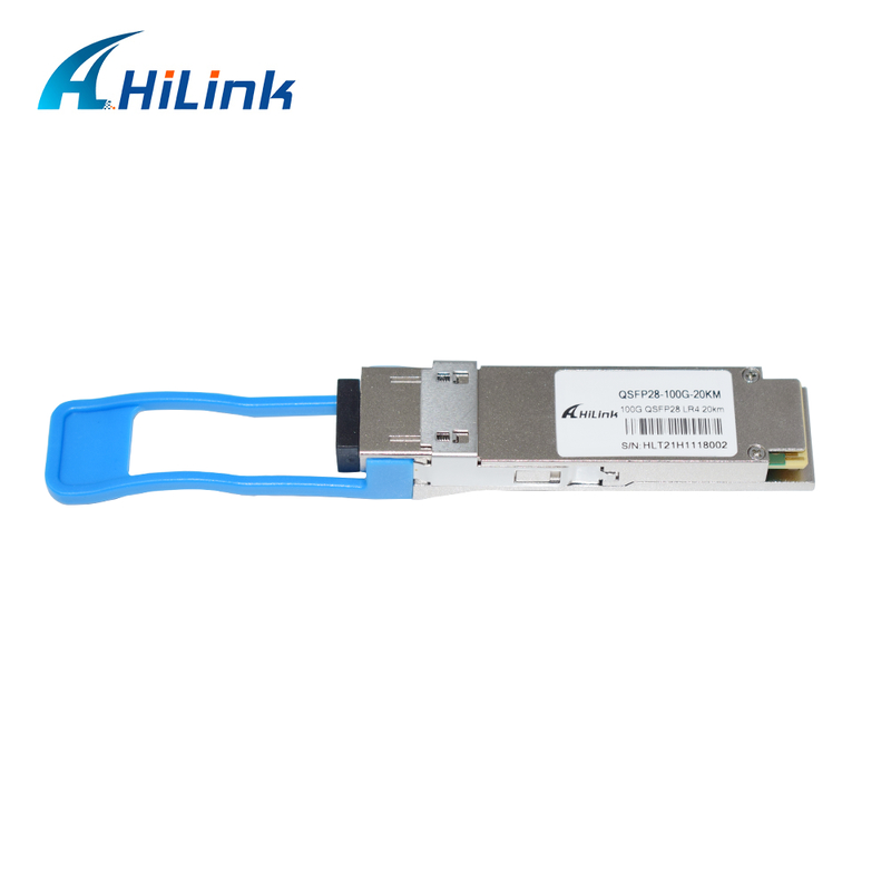 100Gb/s QSFP28 LR4 অপটিক্যাল ট্রান্সিভার মডিউল 20KM হট প্লাগযোগ্য ডুপ্লেক্স এলসি সংযোগকারী একক মোড RoHS সম্মতি