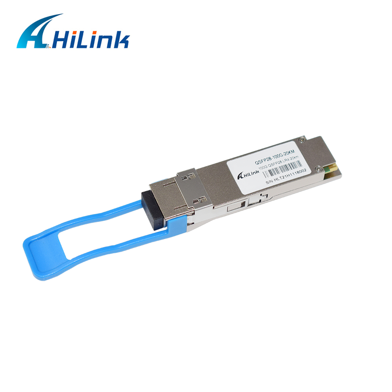 100Gb/s QSFP28 LR4 অপটিক্যাল ট্রান্সিভার মডিউল 20KM হট প্লাগযোগ্য ডুপ্লেক্স এলসি সংযোগকারী একক মোড RoHS সম্মতি