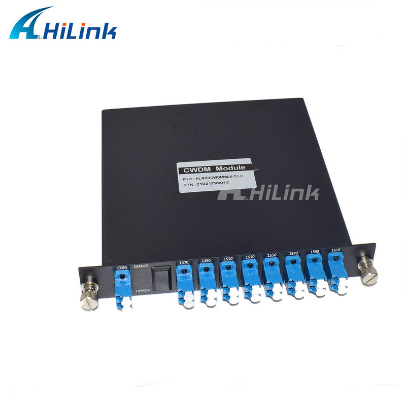 8 CWDM চ্যানেল 1470-1610nm Mux Demux মনিটর এবং সম্প্রসারণ পোর্ট ডুয়াল ফাইবার LC/UPC সহ