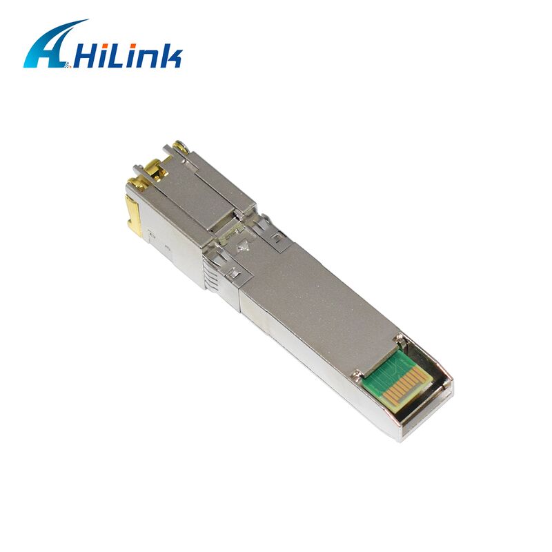 Hilink 10G ডেটা রেট SFP+ ট্রান্সসিভার 30M/80M দূরত্ব এবং RoHS কমপ্লায়েন্ট 10GBASE-T কপার মডিউল সহ