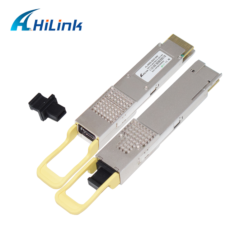 হিলিংক সামঞ্জস্যপূর্ণ 400G QSFP-DD SR4 অপটিক্যাল মডিউল 100m ট্রান্সমিশনের জন্য MPO-12 সংযোগকারী সহ