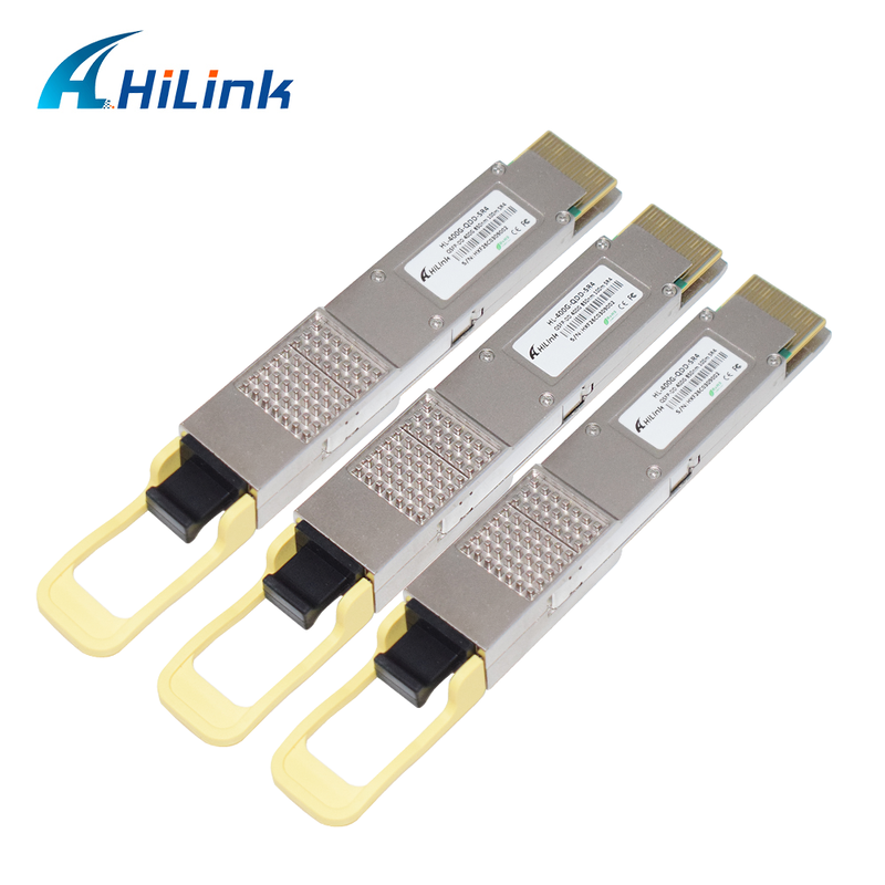 হিলিংক সামঞ্জস্যপূর্ণ 400G QSFP-DD SR4 অপটিক্যাল মডিউল 100m ট্রান্সমিশনের জন্য MPO-12 সংযোগকারী সহ