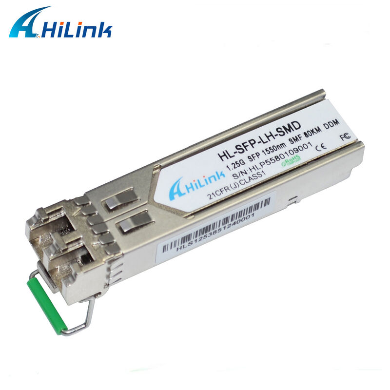 হিলিংক 1.25Gb/s SFP অপটিক্যাল ট্রান্সিভার 1550nm 80km হট প্লাগযোগ্য GBIC RoHS সম্মতি
