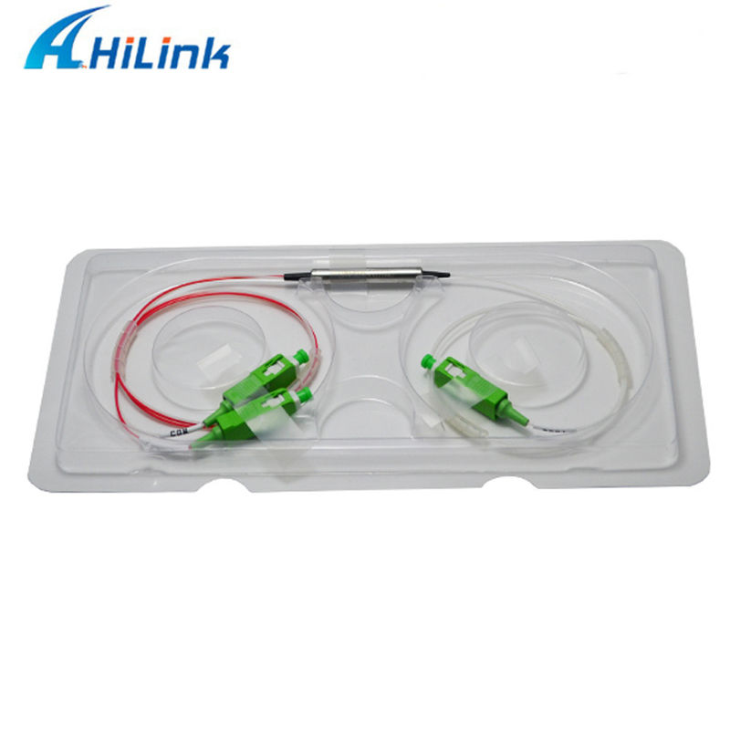 FWDM ফিল্টার স্টিল টিউব টাইপ ফাইবার অপটিক WDM TX1550 RX1310 / 1490nm এসসি এপিসি সংযোগকারী
