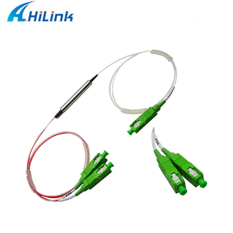 FWDM ফিল্টার স্টিল টিউব টাইপ ফাইবার অপটিক WDM TX1550 RX1310 / 1490nm এসসি এপিসি সংযোগকারী