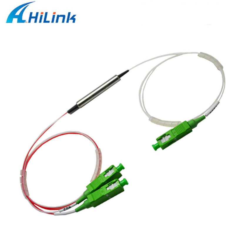 FWDM ফিল্টার স্টিল টিউব টাইপ ফাইবার অপটিক WDM TX1550 RX1310 / 1490nm এসসি এপিসি সংযোগকারী