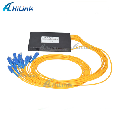 1X12 একক মোড PLC অপটিক্যাল স্প্লিটার ABS বক্স 3mm কেবল SC/UPC সংযোগকারী