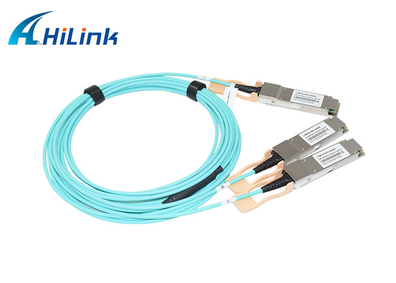 5G কেন্দ্রের জন্য InfiniBand AOC কেবল 200G ব্রেকআউট 2xQSFP56 100G PAM4 সক্রিয় অপটিক্যাল কেবল