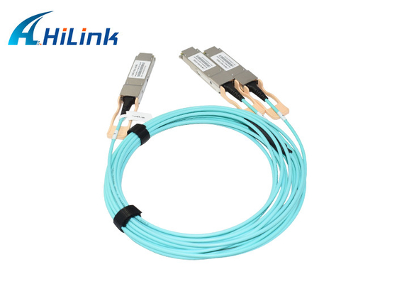 QSFP AOC অপটিক্যাল অ্যাক্টিভ কেবল 200G QSFP56 থেকে 2 X QSFP28 AOC ইথারনেট কেবল