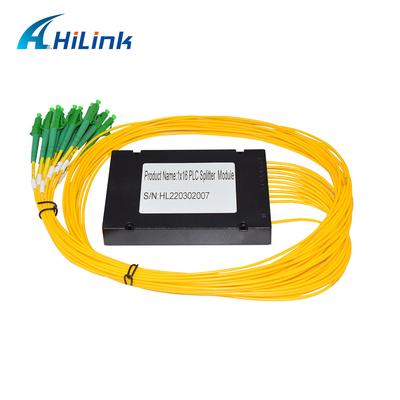 1X16 একক মোড PLC অপটিক্যাল স্প্লিটার ABS বক্স 3mm কেবল LC/APC সংযোগকারী
