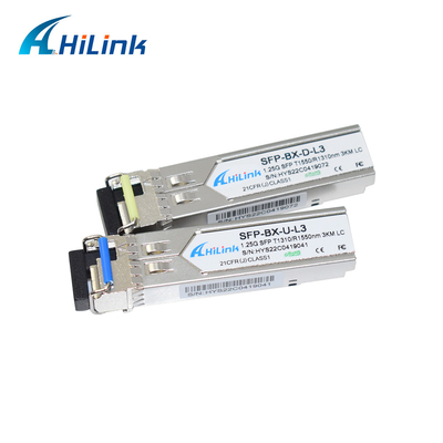 1000BASE 1.25G WDM BIDI SFP+ ট্রান্সসিভার মডিউল 3KM সংযোগকারী 1310nm / 1550nm 3KM SM DOM