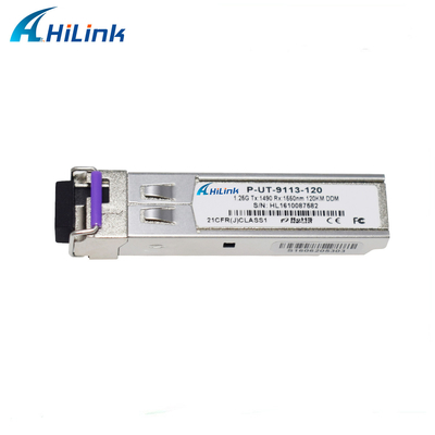 গিগাবিট 1.25GBASE 120KM SFP+ ট্রান্সসিভার মডিউল BIDI LC সংযোগকারী RX1550nm একক মোড DOM